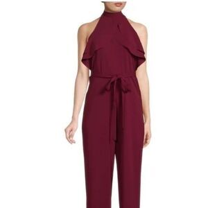 NWT Bebe Ruffle Halter Tie Neck Jumpsuit Women's Jumpsuit & Rompers Size 4 #57